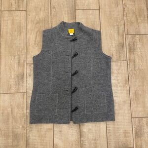 VTG Ruby Rd. M Wool Gray Black Claw Toggle Closure Artsy Cottage Chic Layering